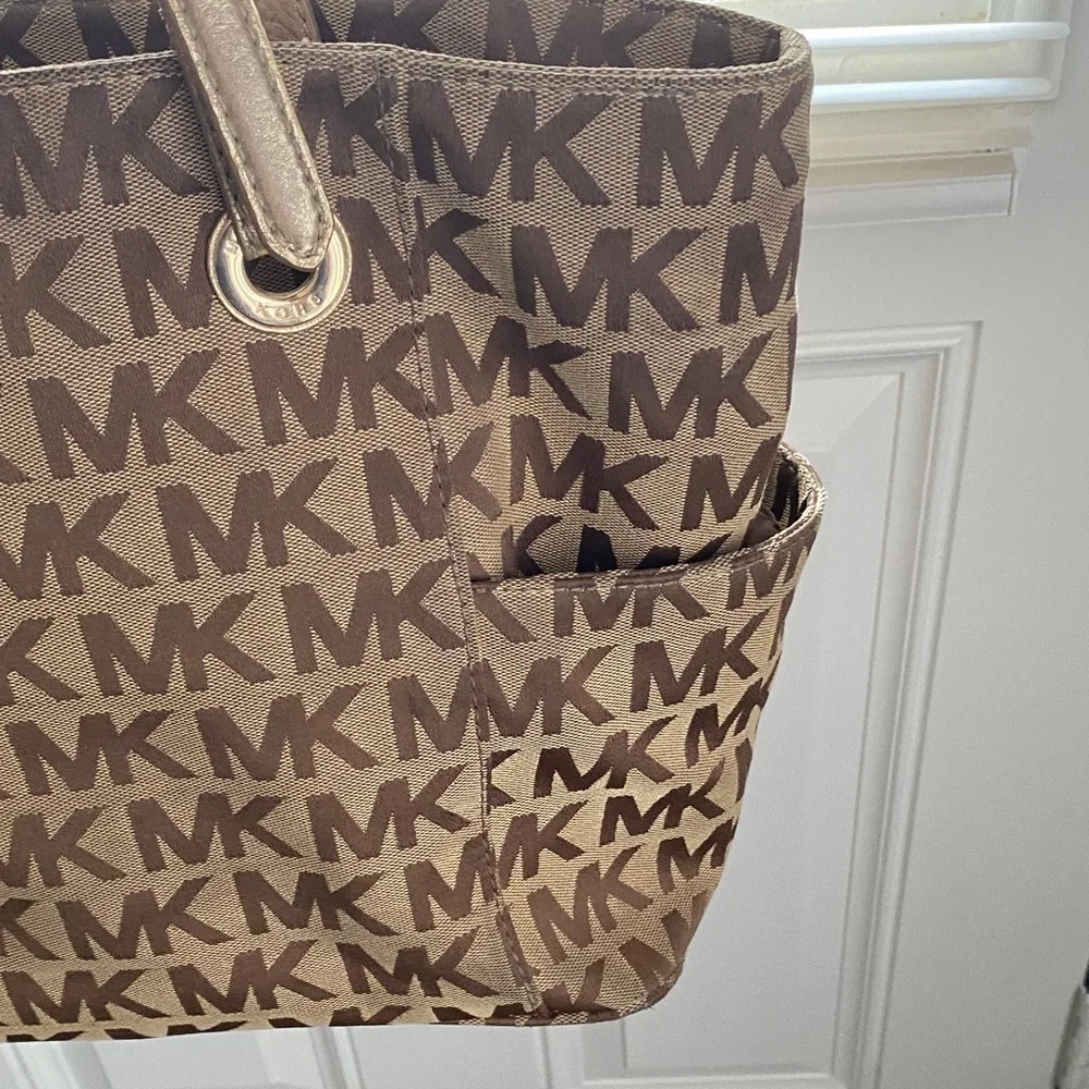 Michael Kors Brown and Gold Signature Tote